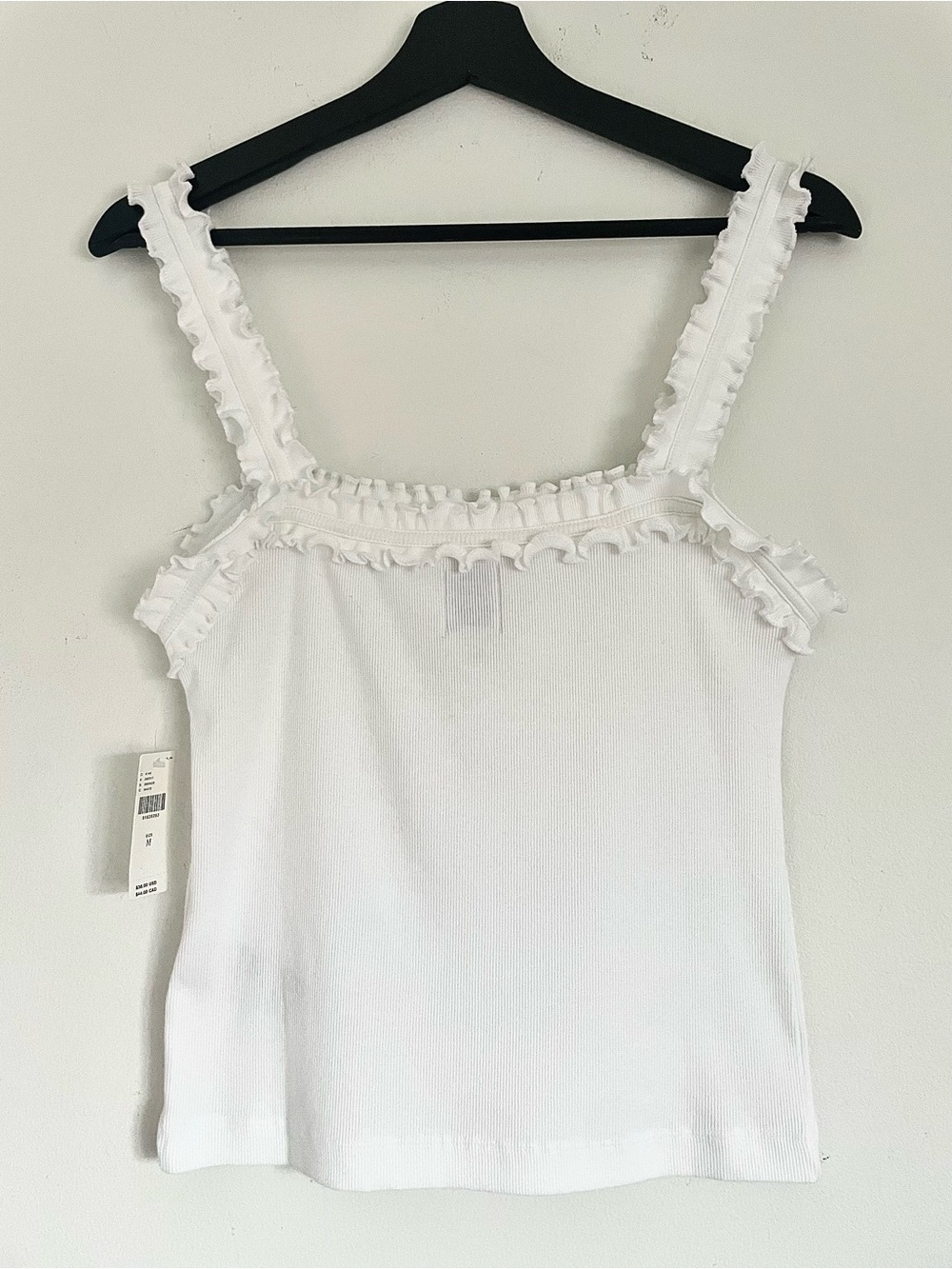 Anthropologie Maeve Dorrie Ruffled Cami in White M NWT Minimalist Capsule - Picture 4 of 11